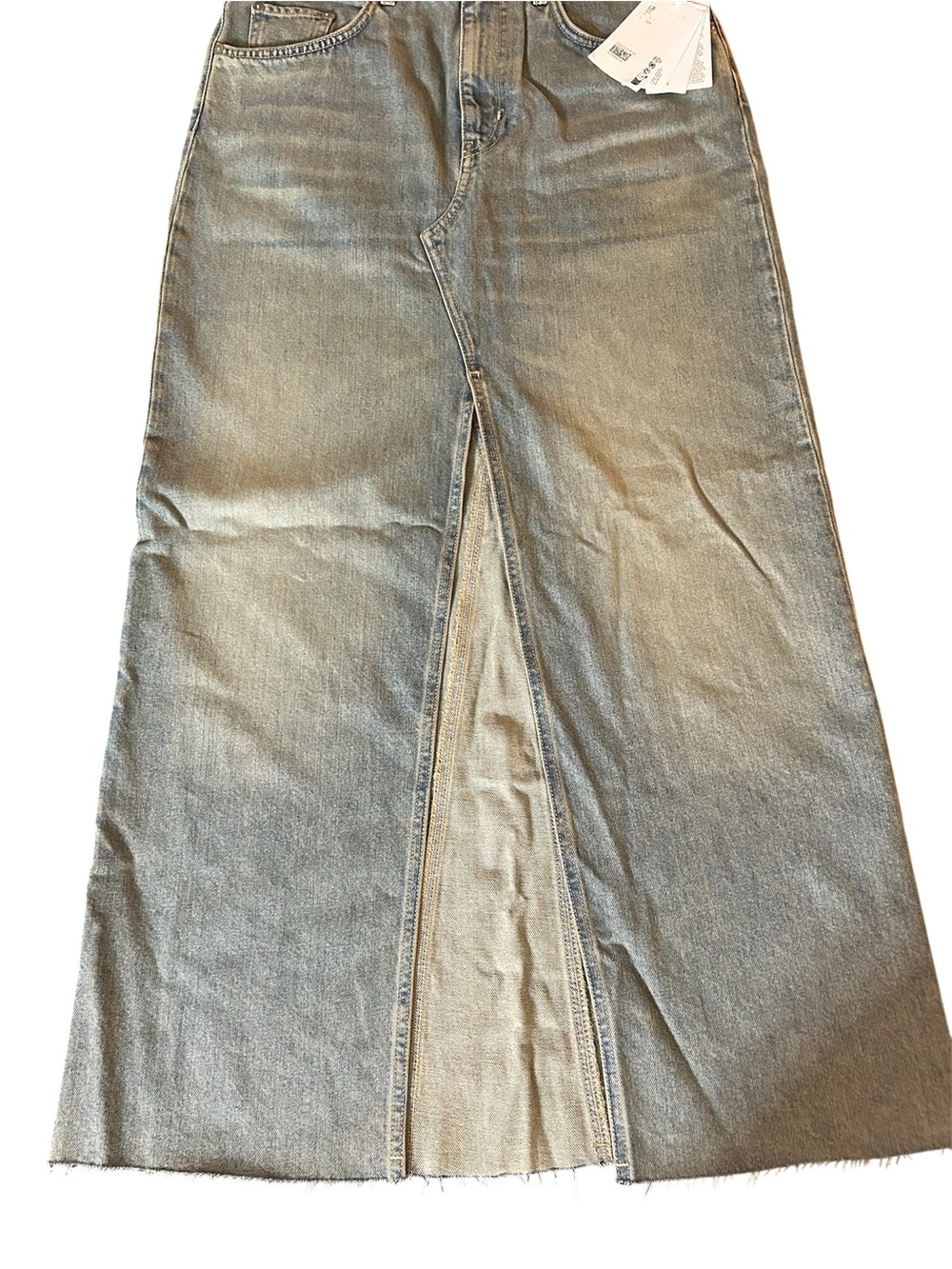 & Other Stories Pale Blue Denim Maxi Skirt with Front Slit